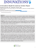 Cover page: A Simulation Model for Extensor Tendon Repair