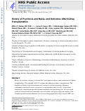 Cover page: History of psychosis and mania, and outcomes after kidney transplantation ‐ a retrospective study