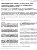 Cover page: Overexpression of the base excision repair NTHL1 glycosylase causes genomic instability and early cellular hallmarks of cancer