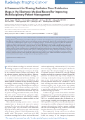 Cover page: A Framework for Sharing Radiation Dose Distribution Maps in the Electronic Medical Record for Improving Multidisciplinary Patient Management