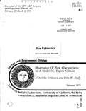 Cover page: OBSERVATION OF FLOW CHARACTERISTICS IN A MODEL I.C. ENGINE CYLINDER