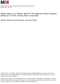 Cover page: Wider Gaps in a Flatter World? The Speed of New Product Diffusion in Rich versus Poor Countries