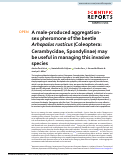 Cover page: A male-produced aggregation-sex pheromone of the beetle Arhopalus rusticus (Coleoptera: Cerambycidae, Spondylinae) may be useful in managing this invasive species