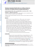 Cover page: Training Community Health Advisors in African American Churches: Do Training Outcomes Predict Performance?