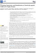 Cover page: Screening, Expression, and Identification of Nanobody against SARS-CoV-2 Spike Protein