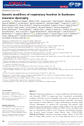 Cover page: Genetic modifiers of respiratory function in Duchenne muscular dystrophy.