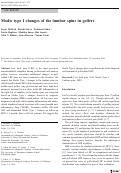 Cover page: Modic type I changes of the lumbar spine in golfers