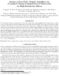 Cover page: Design of Low-Noise Output Amplifiers for P-channel Charge-Coupled Devices Fabricated on High-Resistivity Silicon
