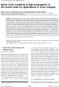 Cover page: Monte Carlo modeling of light propagation in the human head for applications in sinus imaging.