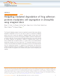 Cover page: Hedgehog mediated degradation of Ihog adhesion proteins modulates cell segregation in Drosophila wing imaginal discs