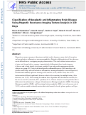 Cover page: Classification of neoplastic and inflammatory brain disease using MRI texture analysis in 119 dogs