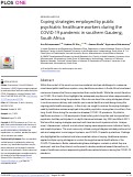 Cover page: Coping strategies employed by public psychiatric healthcare workers during the COVID-19 pandemic in southern Gauteng, South Africa.