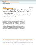 Cover page: Force-FAK signaling coupling at individual focal adhesions coordinates mechanosensing and microtissue repair.