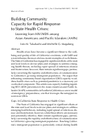 Cover page: Building Community Capacity For Rapid Response to State Health Crises: Learning from HIV/AIDS among Asian Americans and Pacific Islanders (AAPIs)