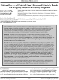 Cover page: National Survey of Point-of-Care Ultrasound Scholarly Tracks in Emergency Medicine Residency Programs