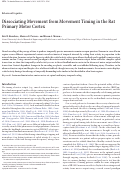 Cover page: Dissociating Movement from Movement Timing in the Rat Primary Motor Cortex