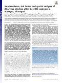 Cover page: Seroprevalence, risk factor, and spatial analyses of Zika virus infection after the 2016 epidemic in Managua, Nicaragua