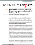 Cover page: Robust Identification of Alzheimer’s Disease subtypes based on cortical atrophy patterns