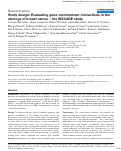 Cover page: Study design: Evaluating gene–environment interactions in the etiology of breast cancer – the WECARE study