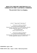 Cover page: Reducing Freight Greenhouse Gas Emissions in the California Corridor: The potential of short sea shipping