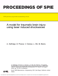 Cover page: A model for traumatic brain injury using laser induced shockwaves