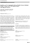 Cover page: Familias con Voz: Community Survey Results from an Intimate Partner Violence (IPV) Prevention Project with Migrant Workers