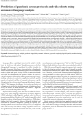 Cover page: Prediction of psychosis across protocols and risk cohorts using automated language analysis