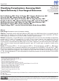 Cover page: Classifying Complications: Assessing Adult Spinal Deformity 2-Year Surgical Outcomes.