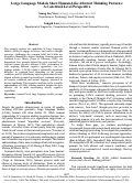 Cover page: Large Language Models Show Human-Like Abstract Thinking Patterns: A Construal-Level Perspective