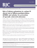 Cover page: Role of dietary polyamines in a phase III clinical trial of difluoromethylornithine (DFMO) and sulindac for prevention of sporadic colorectal adenomas.