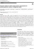 Cover page: Economic burden of adverse drug reactions and potential for pharmacogenomic testing in Singaporean adults