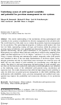 Cover page: Underlying causes of yield spatial variability and potential for precision management in rice systems