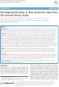 Cover page: Developmental delay in Rett syndrome: data from the natural history study