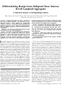 Cover page: Criteria for differentiating benign from malignant B-cell bone marrow lymphoid aggregates