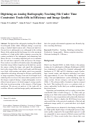 Cover page: Digitizing an Analog Radiography Teaching File Under Time Constraint: Trade-Offs in Efficiency and Image Quality