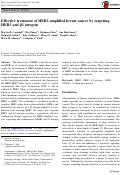 Cover page: Effective treatment of HER2-amplified breast cancer by targeting HER3 and Î²1 integrin