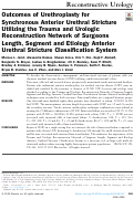 Cover page: Outcomes of Urethroplasty for Synchronous Anterior Urethral Stricture Utilizing the Trauma and Urologic Reconstruction Network of Surgeons Length, Segment and Etiology Anterior Urethral Stricture Classification System