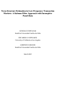 Cover page: Term Structure Estimation in Low-Frequency Transaction Markets: A Kalman Filter Approach with Incomplete Panel-Data