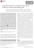 Cover page: An optimized method for measuring fatty acids and cholesterol in stable isotope-labeled cells