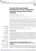 Cover page: Towards Structure-Guided Development of Pain Therapeutics Targeting Voltage-Gated Sodium Channels