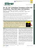 Cover page: Zn–Se–Cd–S Interlayer Formation at the CdS/Cu2ZnSnSe4 Thin-Film Solar Cell Interface