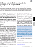 Cover page: Molecular basis for lipid recognition by the prostaglandin D2 receptor CRTH2