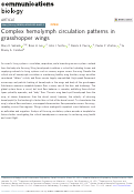 Cover page: Complex hemolymph circulation patterns in grasshopper wings