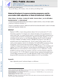 Cover page: Maternal bisphenol a exposure during pregnancy and its association with adipokines in Mexican‐American children