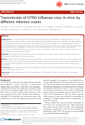 Cover page: Transmission of H7N9 influenza virus in mice by different infective routes