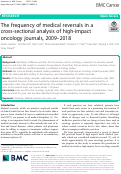 Cover page: The frequency of medical reversals in a cross-sectional analysis of high-impact oncology journals, 2009-2018.