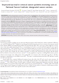 Cover page: Improved survival in cervical cancer patients receiving care at National Cancer Institute–designated cancer centers