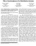 Cover page: Micro-Synchrophasors for Distribution Systems
