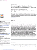 Cover page: Re-examining the robustness of voice features in predicting depression: Compared with baseline of confounders.