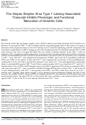 Cover page: The Herpes Simplex Virus Type 1 Latency-Associated Transcript Inhibits Phenotypic and Functional Maturation of Dendritic Cells
